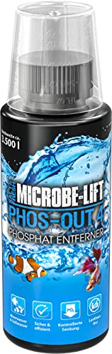 MICROBE-LIFT® - Phos-Out 4 | Flüssiger Phosphat-Entferner für jedes Meerwasser & Süßwasser Aquarium. | Schnell, sicher & nachhaltig | FREI von Lanthan | Inhalt: 118ml